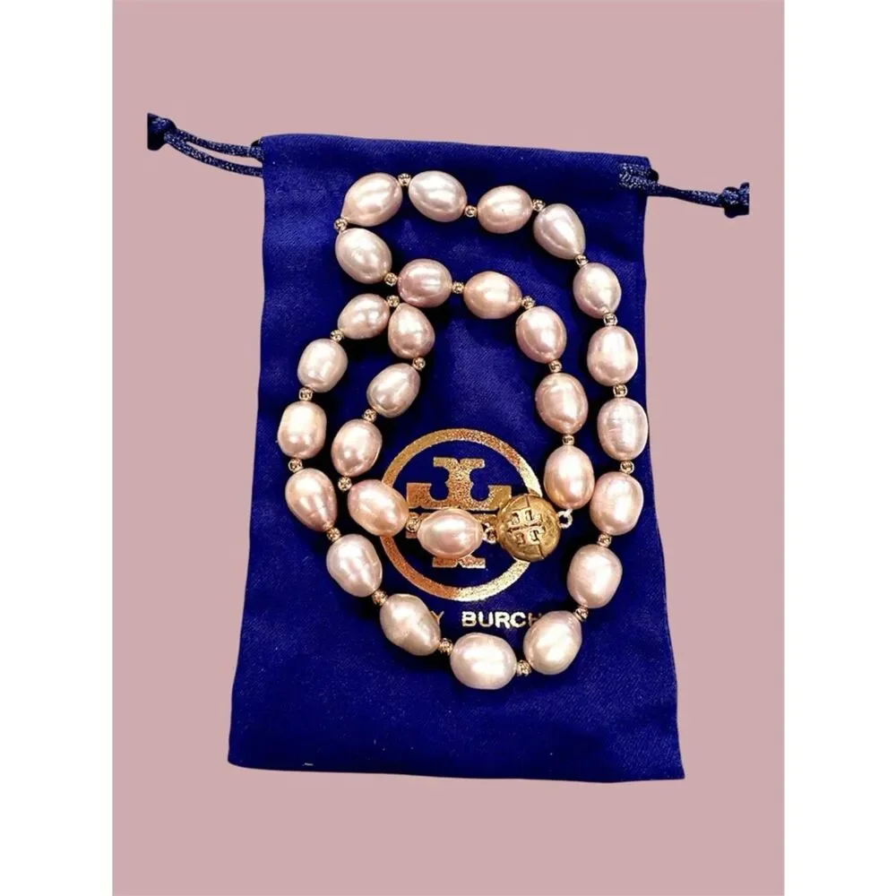 TORY BURCH COLORED PEARLS WITH GOLD BEADS AND CLOSURE